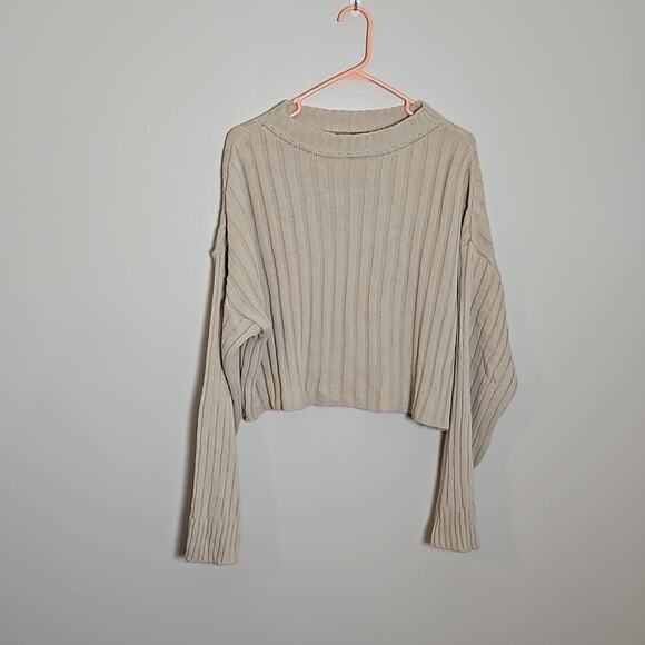 PrettyLittleThing Stone Ribbed Knitted Oversized Sweater - Picture 4 of 13